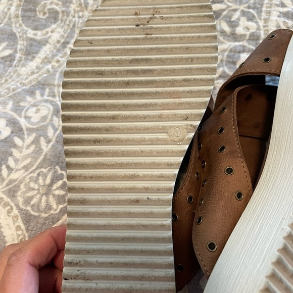 ROAN by Bed Stu Hali Platform Leather Sandal bosco bone size 8 comfort - Picture 5 of 6